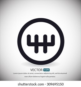 Stick shift  . line vector icon