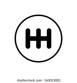 Stick shift . line vector icon