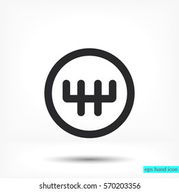 Stick shift  . line vector icon