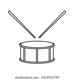 Stick And Snare Outline Icon Vector Illustration