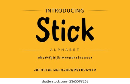 Stick Sport Modern Italic Alphabet Font. Typography urban style fonts for technology, digital, movie logo design. vector illustration