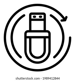 Stick update icon. Outline Stick update vector icon for web design isolated on white background