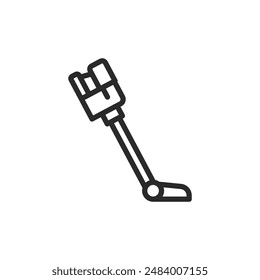 Stick vacuum cleaner, linear style icon. home cleaning, vacuuming, or housekeeping. Editable stroke width