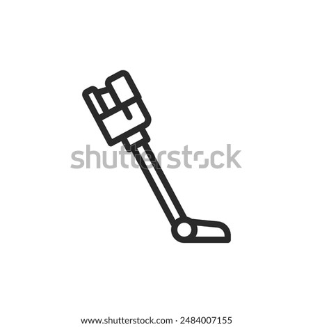 Stick vacuum cleaner, linear style icon. home cleaning, vacuuming, or housekeeping. Editable stroke width