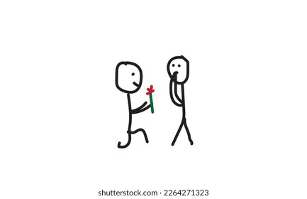 stick wallpaper applying with a picture like someone who is proposing to his girlfriend with a stick human form