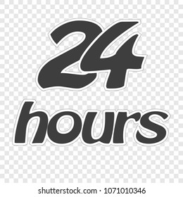 Sticker 24 hours. Vector isolated on a transparent background.