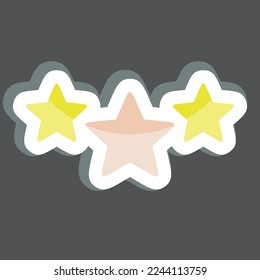 Sticker 3 Stars. related to Stars symbol. simple design editable. simple illustration. simple vector icons