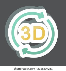 Sticker 3D Rotation. suitable for Infographics symbol. simple design editable. design template vector. simple symbol illustration