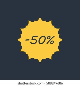 Sticker with -50% icon