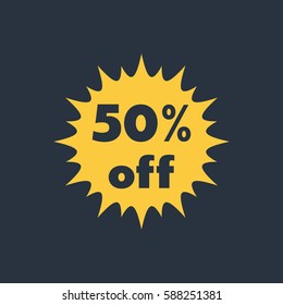 Sticker with 50% off icon