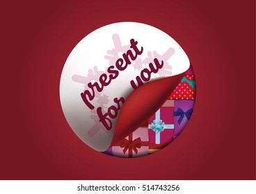 Sticker about gifts. Personal gift for you. Poster. Vector illustration