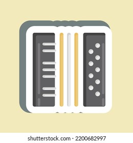 Sticker Accordion. suitable for education symbol. simple design editable. design template vector. simple illustration