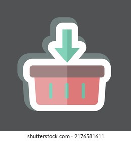 Sticker Add to Basket. suitable for digital web symbol. simple design editable. design template vector. simple symbol illustration