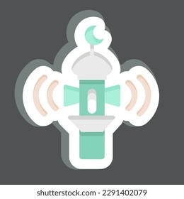 Sticker Adhan Call. related to Eid Al Adha symbol. simple design editable. simple illustration