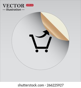 Sticker, adhesive paper. Circle.  remove from the shopping cart, vector illustration, EPS 10