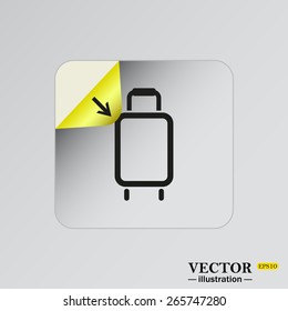 Sticker, adhesive paper. Square.  Baggage icon. Vector illustration, EPS 10