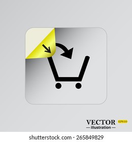 Sticker, adhesive paper. Square.  put in shopping cart , vector illustration, EPS 10
