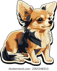 Sticker An adorable cute Dog, Vector