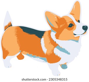 Sticker An adorable cute Dog, Vector