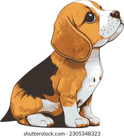 Sticker An adorable cute Dog, Vector