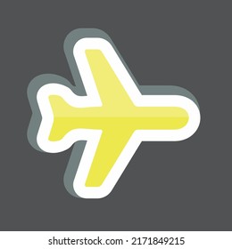 Sticker Aeroplane Mode. suitable for Mobile Apps symbol. simple design editable. design template vector. simple symbol illustration