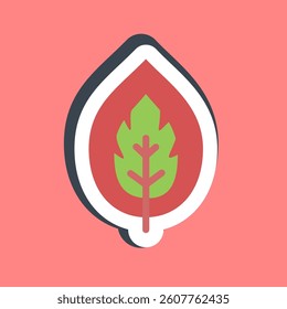 Sticker aglaonema. Plant leaves elements.