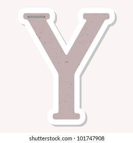 Sticker alphabet with numbers and marks based on author's original hand drawn font. Looks like made of recycled paper, ecology concept. ??Y?Ã?Â�
