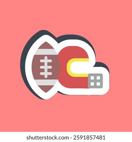 Sticker american football. Sports elements.