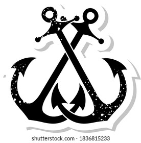 Sticker of Anchor icon , vector illustration