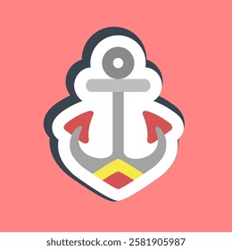 Sticker anchor. Traditional tattoo elements.