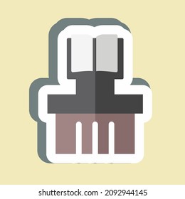 Exhibición de libros antiguos Sticker - Ilustración simple, Buena para impresiones , Anuncios, Etc