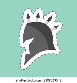 Sticker Ancient Face Mask, Line Cut - Simple illustration, Good for Prints , Announcements, Etc