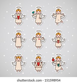 Sticker with Angel, set