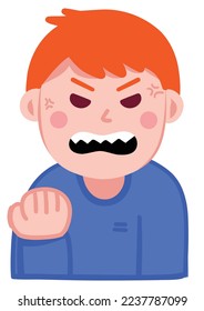 Sticker of an angry boy
