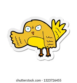 Aufkleber eines wütenden Cartoon-Vogels