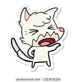 sticker of a angry cartoon fox