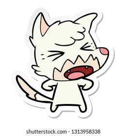 sticker of a angry cartoon fox