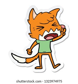 sticker of a angry cartoon fox