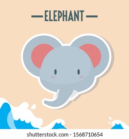 sticker Animal Elephant very cute  