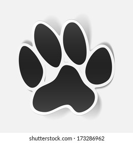 sticker animal paw, realistic design element
