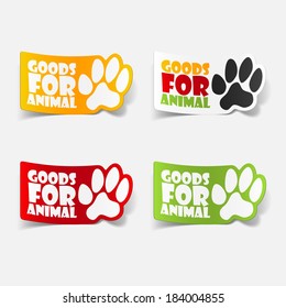 sticker animal paw, realistic design element