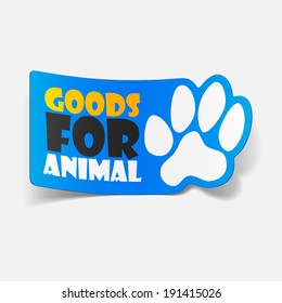 sticker animal paw, realistic design element