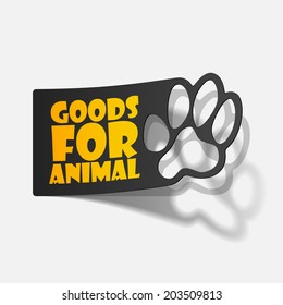 sticker animal paw, realistic design element