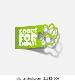 sticker animal paw, realistic design element