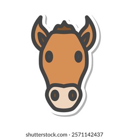 Sticker animal single item icon horse