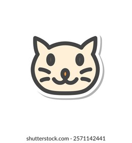 Sticker animal single item icon cat