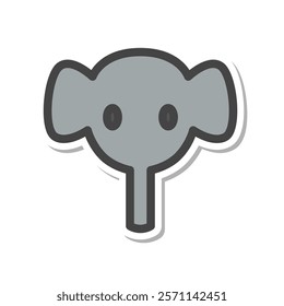 Sticker animal single item icon elephant