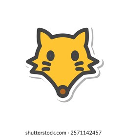 Sticker animal single item icon fox