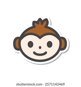 Sticker animal single item icon monkey