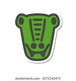 Sticker animal single item icon crocodile